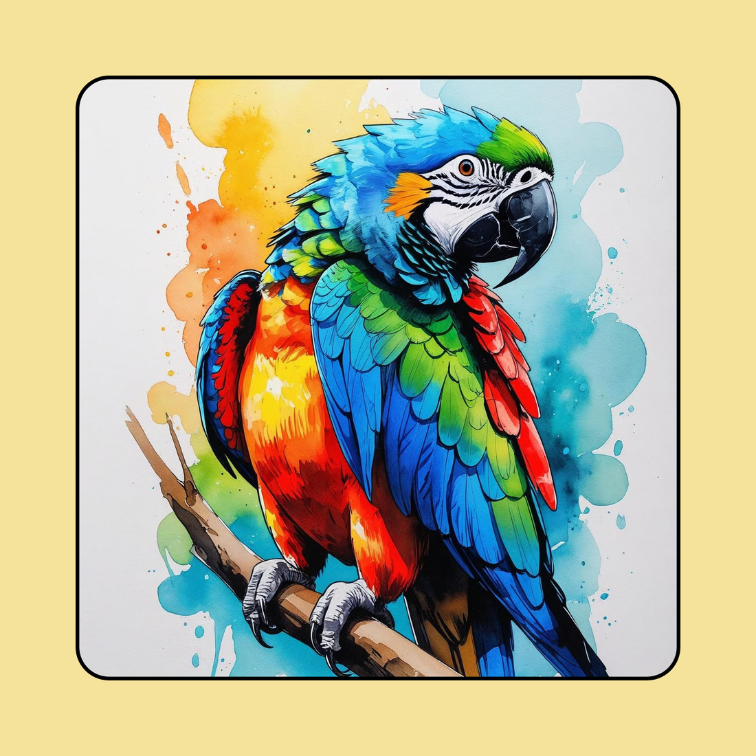 Bright Parrot watercolour art